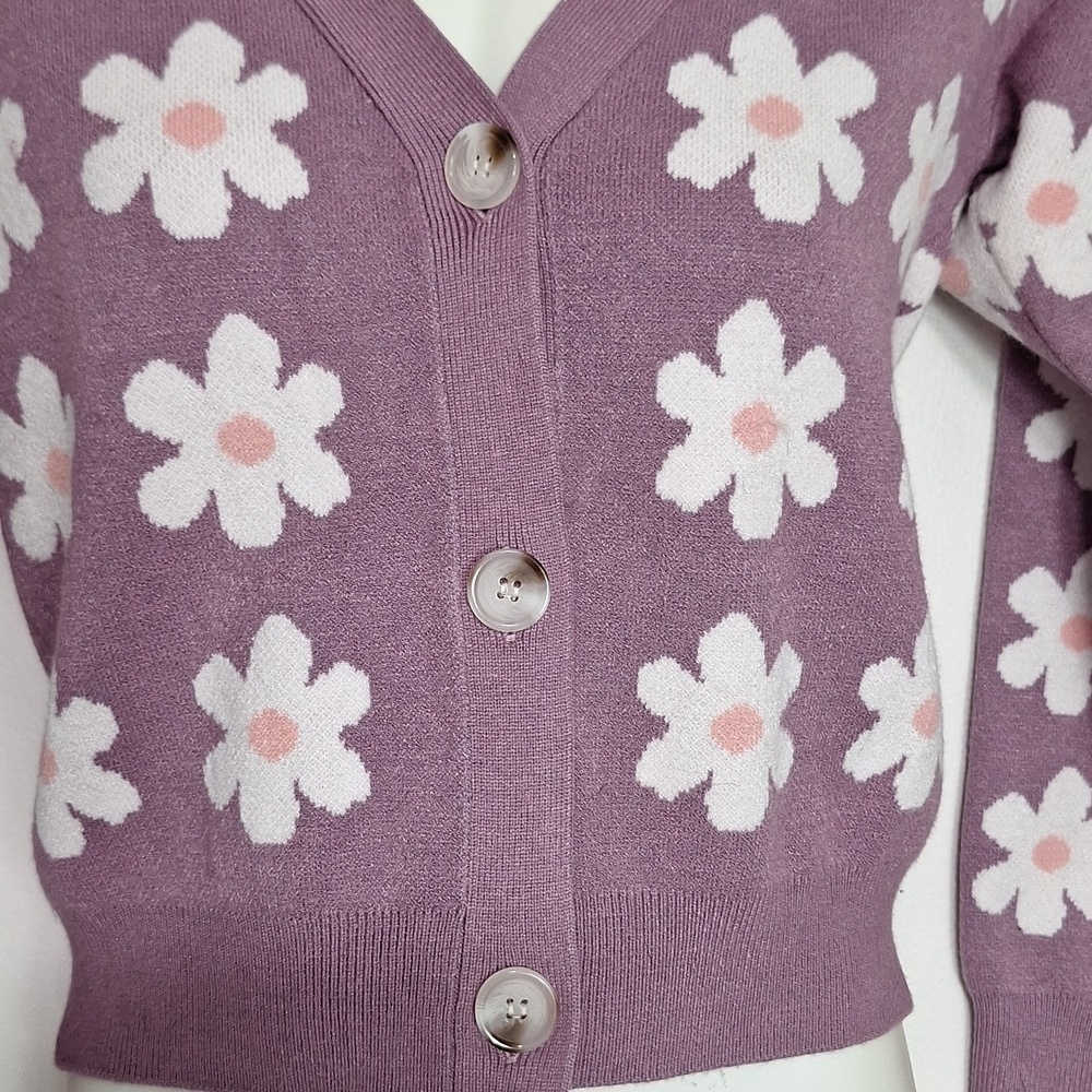 Willow & Wind Knit Cardian Sweater Daisy Purple - Picture 2 of 9